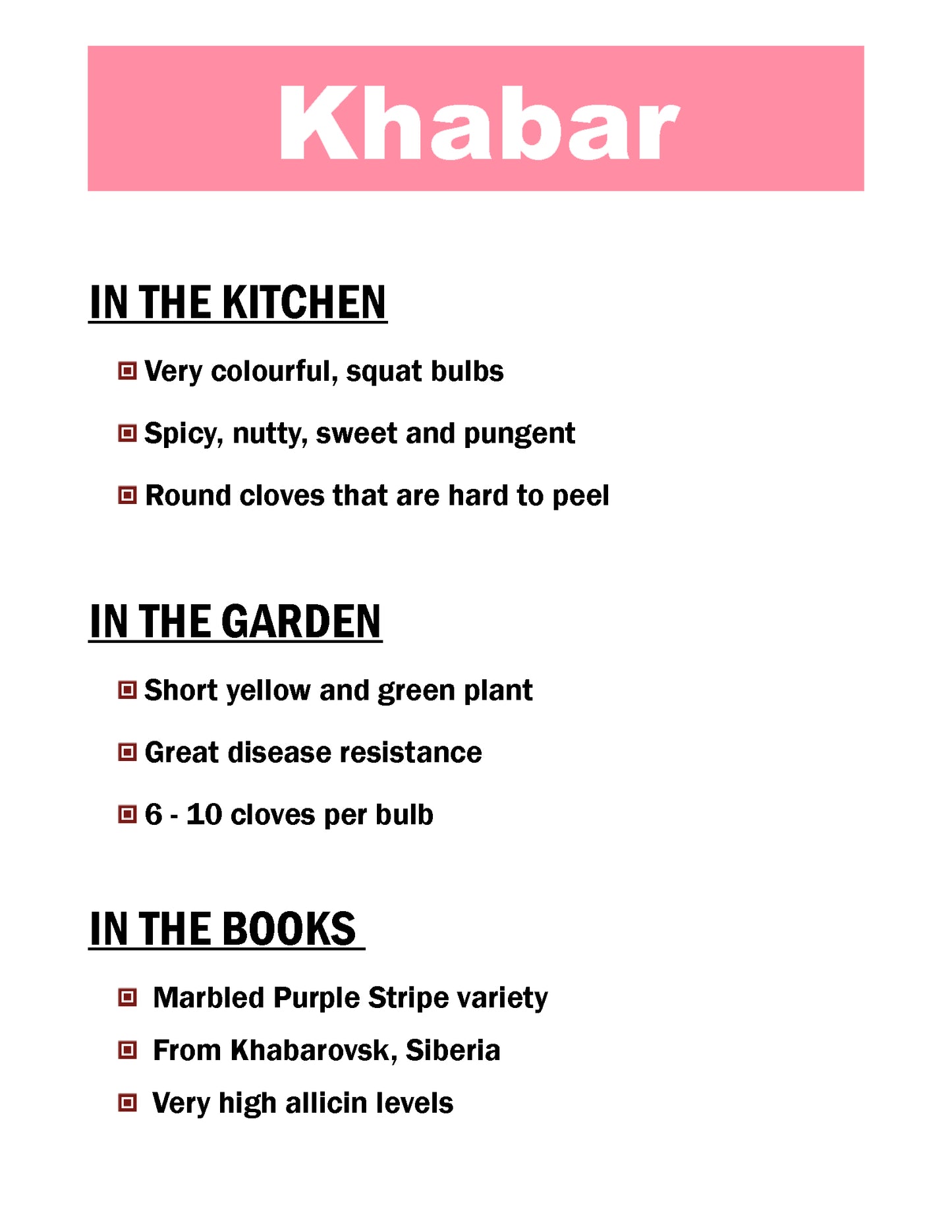 Khabar garlic description card by Garlicloves